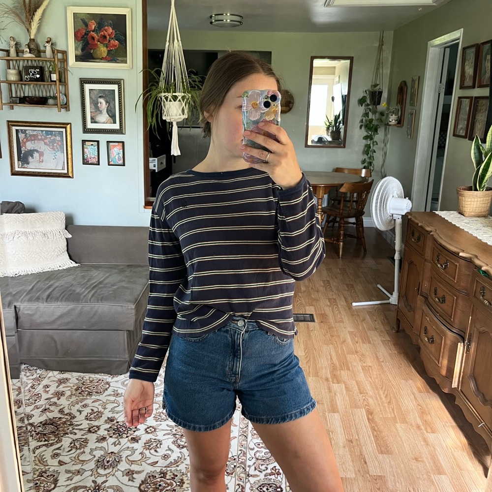 Vintage polo cotton striped 90s top